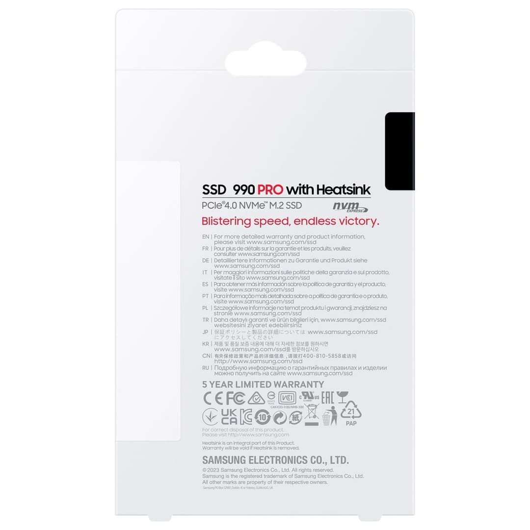 Samsung 990 PRO Heatsink 2TB M.2 PCIe 4.0 NVMe SSD for PC & PS5 - Image 9