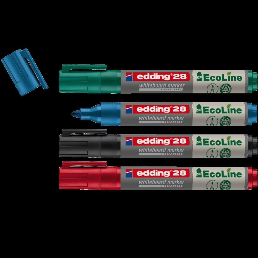 edding 28-4 S Ecoline whiteboard marker A5  Pack of 4 - Image 1