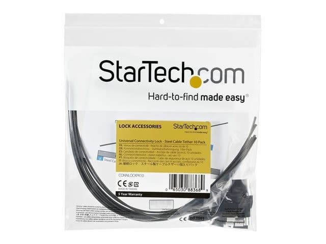 StarTech CONNLOCKPK10 Security Cable Tether Silver - Image 8