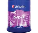 VERBATIM AZO DVD+R 4.7GB 16x Speed Matt Silver Blank DVDs - Pack of 100 Spindle (43551) thumbnail 1