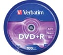 VERBATIM AZO DVD+R 4.7GB 16x Speed Matt Silver Blank DVDs - Pack of 100 Spindle (43551) thumbnail 2