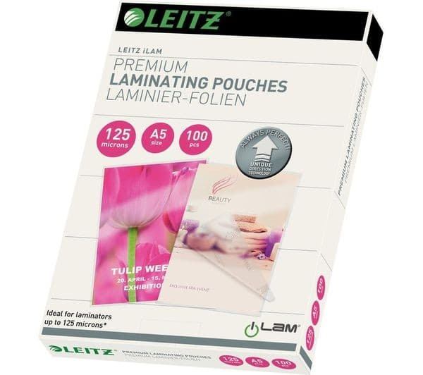 LEITZ iLAM Gloss Laminating Pouches A5 125 Micron - Pack of 100