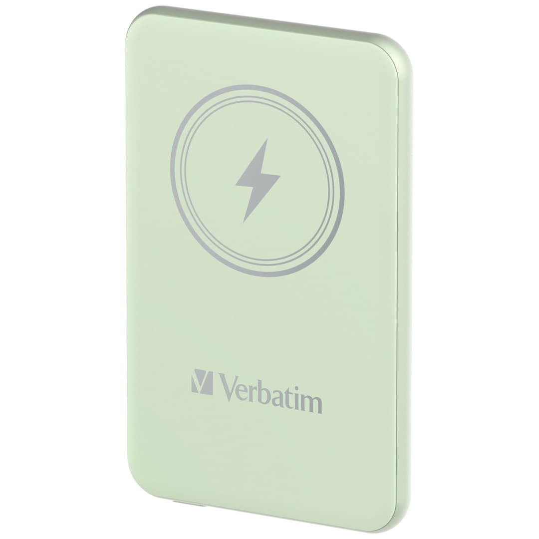 Verbatim Charge 'n' Go Magnetic Wireless Power Bank 5000mAh Green - Image 1