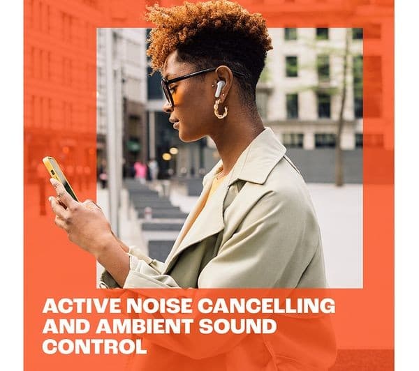 JBL Tune Beam Wireless Bluetooth Noise-Cancelling Earbuds - White - Image 3
