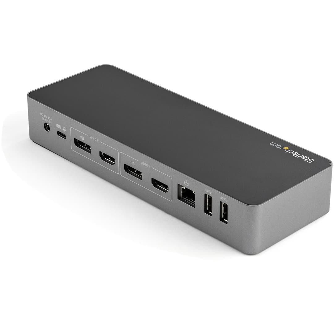 StarTech.com Universal Laptop Docking Station, Hybrid USB-C & USB-A Dock, Dual 4K DP & HDMI, 100W PD, Mac / Windows / Chrome OS, 4x USB 5Gbps Hub, GbE - Image 3