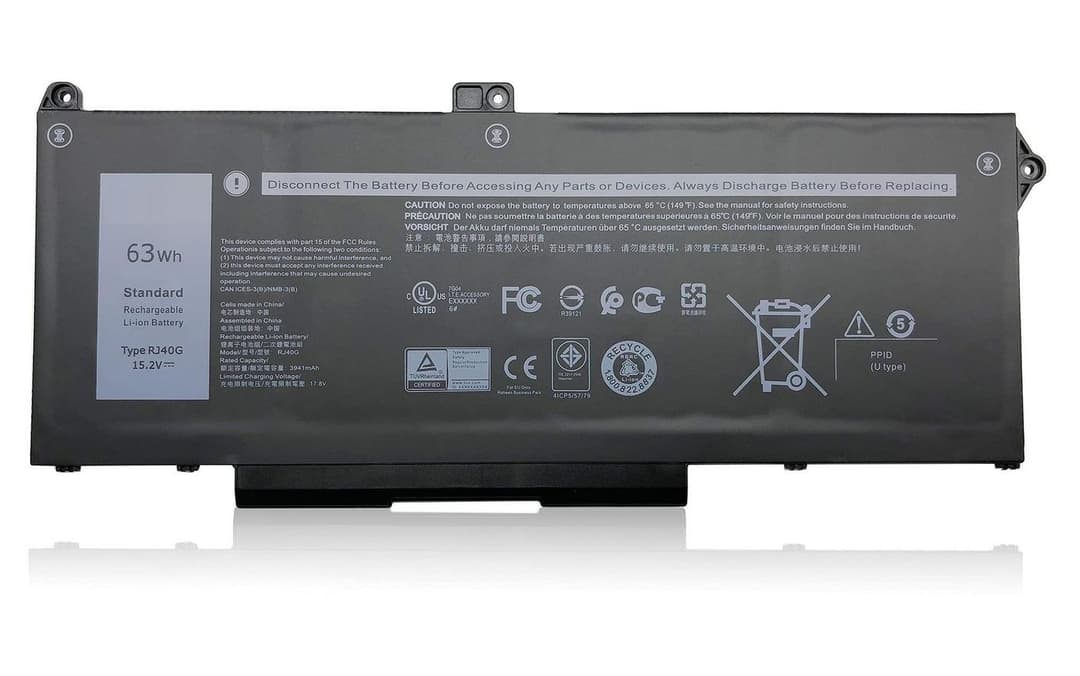 CoreParts MBXDE-BA0250 Laptop Battery for Dell Latitude 14 5420, Latitude 15 5520 & Precision 15 3560 - 62.32Wh Li-ion 15.2V 4100mAh Black (replaces RJ40G, 075X16, M033W) - Image 1