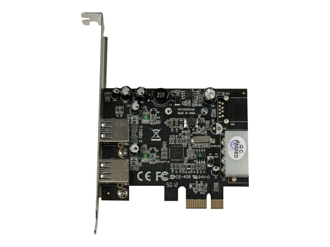 StarTech.com 2 Port PCI Express (PCIe) SuperSpeed USB 3.0 Card Adapter with UASP - LP4 Power - Dual Port USB 3 PCIe Controller (PEXUSB3S25) - USB adapter - PCI Express x1 - USB 3.0 x 2 - Image 1