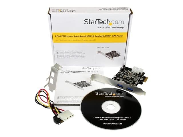 StarTech.com 2 Port PCI Express (PCIe) SuperSpeed USB 3.0 Card Adapter with UASP - LP4 Power - Dual Port USB 3 PCIe Controller (PEXUSB3S25) - USB adapter - PCI Express x1 - USB 3.0 x 2 - Image 7