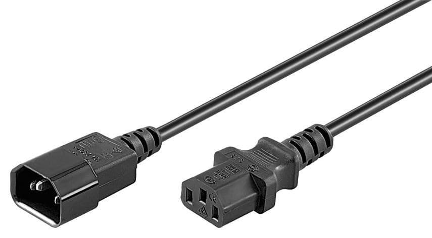Power Cord C13-C14 1m Black