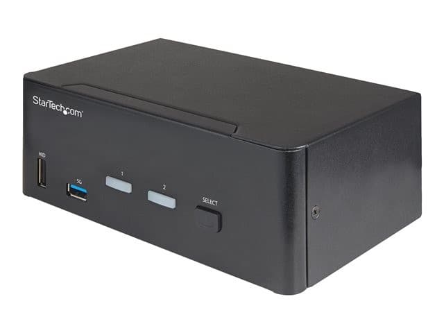 StarTech SV231DHU34K6 2-Port Dual Monitor HDMI KVM Switch 4K 60Hz HDR with 2-Port USB 3.0 Hub - Black