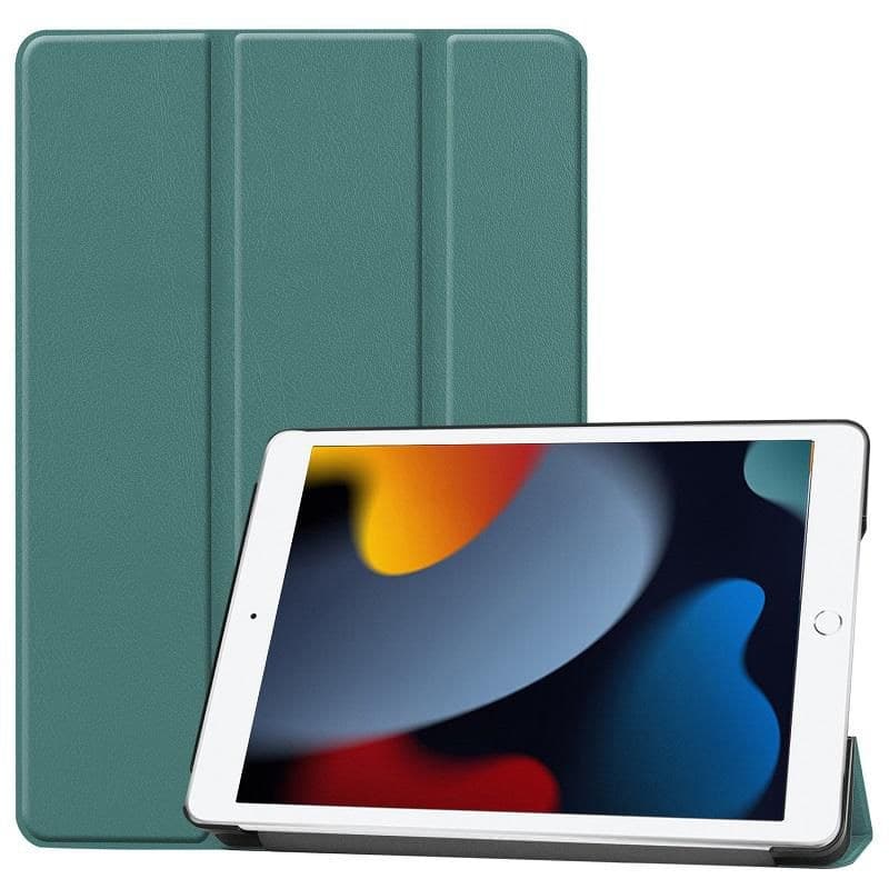 CoreParts Tri-Fold Hard Shell Cover with Auto Wake for iPad 7/8/9 10.2" (2019-2021) - Dark Green - Image 1