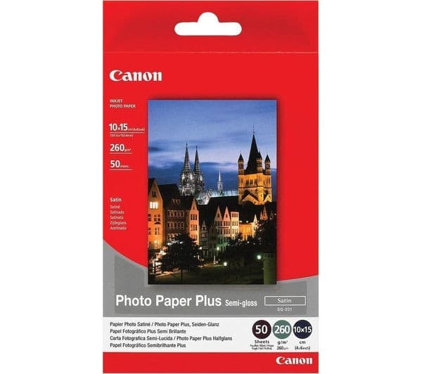 Canon Photo Paper Plus SG-201 - photo paper - semi-glossy satin - 50 sheet(s) - 101.6 x 152.4 mm - 260 g/m² - Image 1