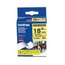 Brother TZES641 Black on Yellow 8M x 18mm Strong Adhesive Tape - Image 1