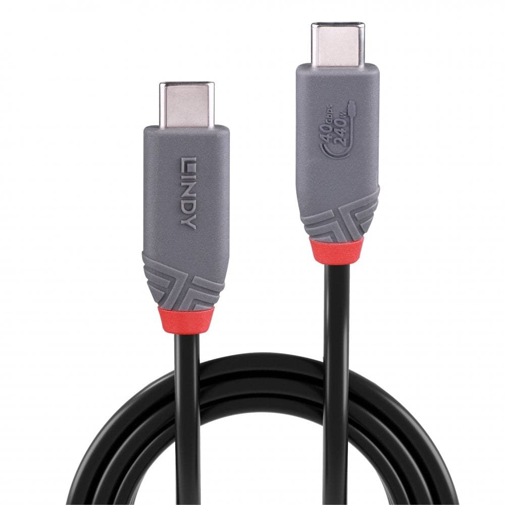 Lindy 2m USB4 Type C to C Cable 40Gbps 8K60 240W PD, Anthra Line - Image 2