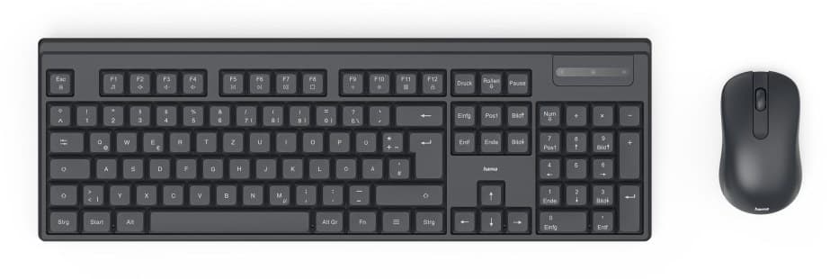 Hama WKM-100 Wireless Keyboard and Mouse Set, QWERTY UK, Black - Image 1