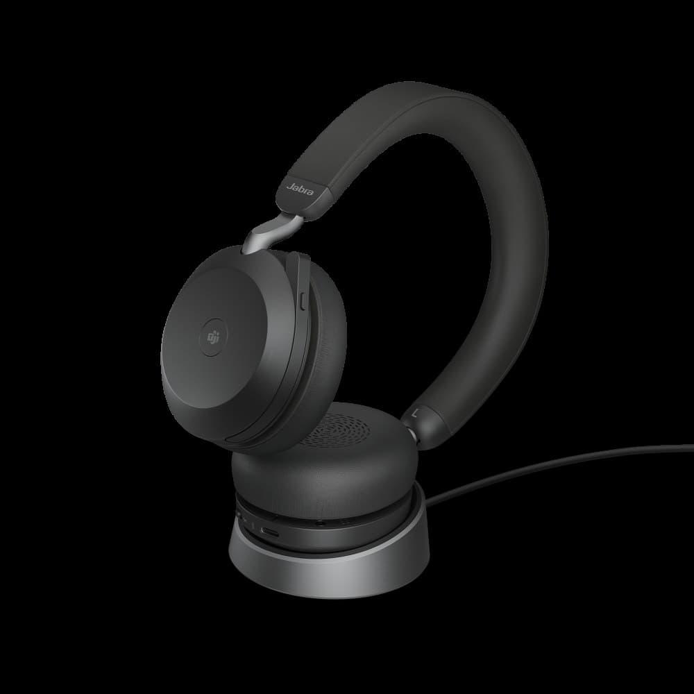 Jabra Evolve2 75 USB-A MS Stereo Headset with Desk Stand - Image 1