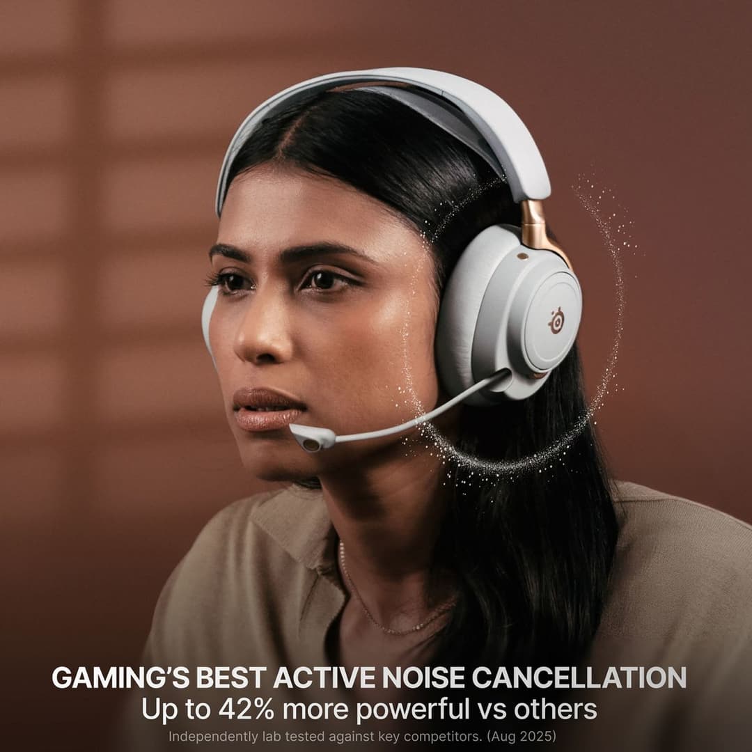 Steelseries Arctis Nova Elite Wireless Gaming Headset - Sage & Gold - Image 6