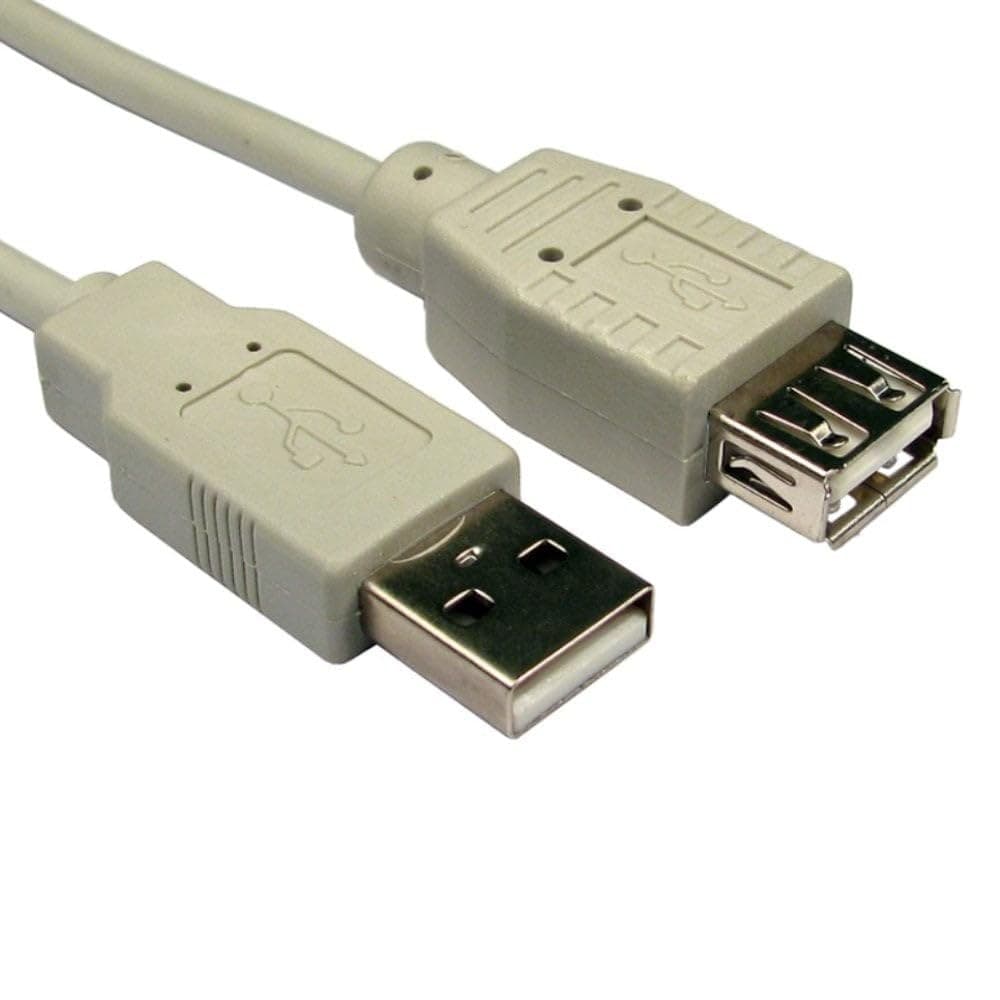 Cables Direct 1.8m USB 2.0 Extension Cable in Beige