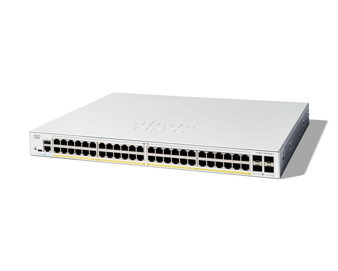 Cisco Catalyst 1300-48FP-4G Managed Switch, 48 Port GE, Full PoE, 4x1GE SFP (C1300-48FP-4G) - Image 1