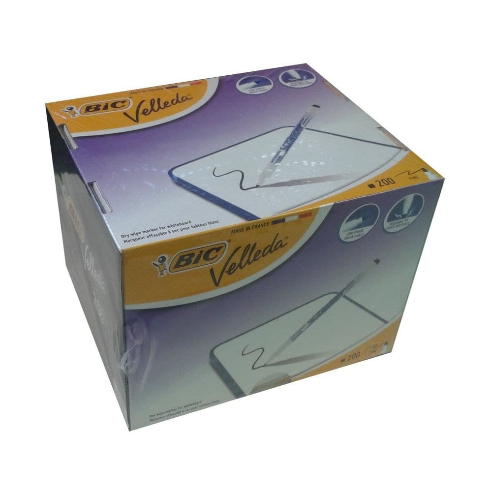 Bic Pack of 200 Velleda1721 Whiteboard Marker Bullet Tip Blk