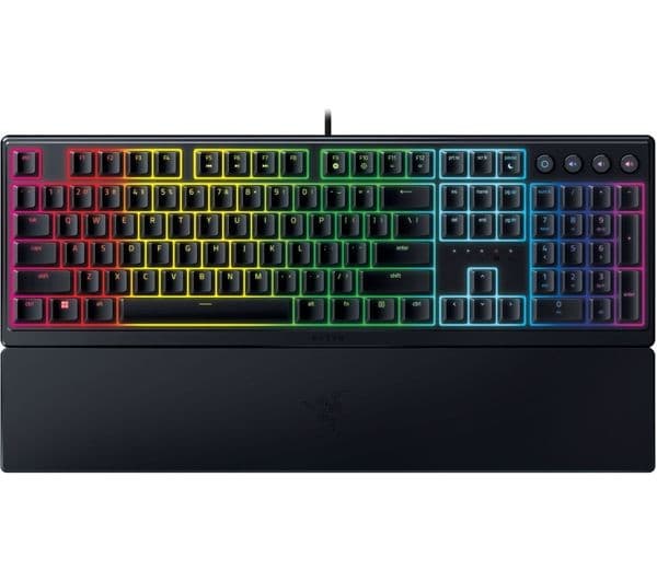 Razer Ornata V3 Low-Profile Mecha-Membrane RGB Gaming Keyboard with Wrist Rest - Black - Image 1