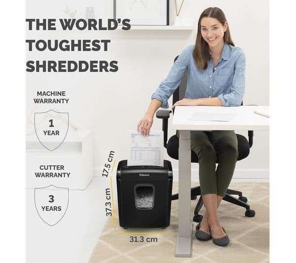 FELLOWES Powershred 6M Micro Cut Paper Shredder - Image 3