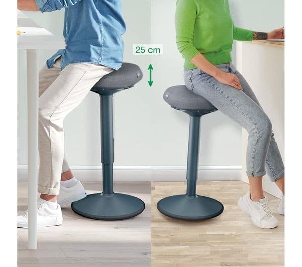 LEITZ Ergo Active Standing Stool with Comfort Seat - Dark Grey - Image 4