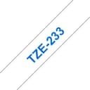 Brother TZE-233 label-making tape Blue on white thumbnail 1