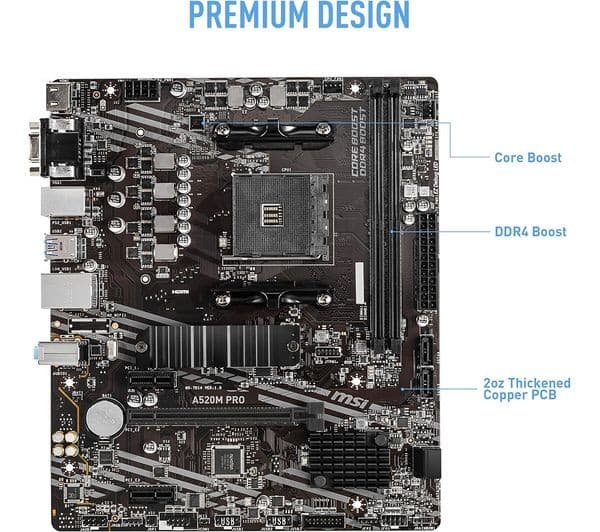 MSI PRIME A520M Pro AM4 Motherboard - Image 2
