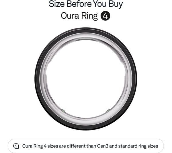Oura Ring 4 Smart Ring - Black, Size 8 - Image 2
