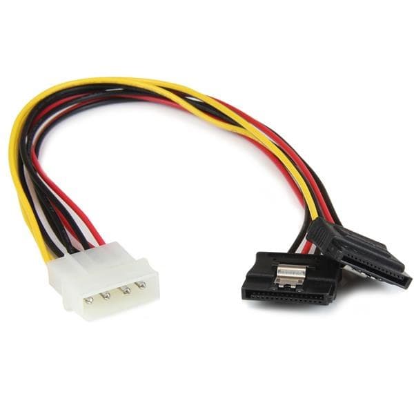 StarTech.com 12in (30cm) LP4 to 2x Latching SATA Power Y Cable Splitter Adapter - 4 Pin LP4 to Dual SATA