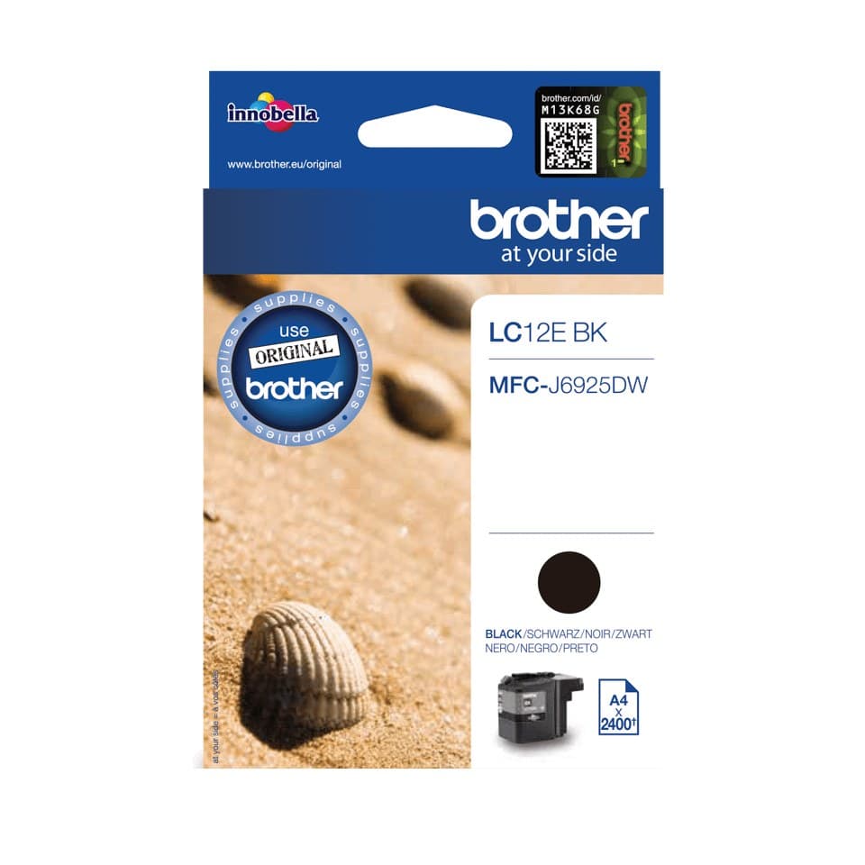 Brother LC12EBK Original Black Ink Cartridge 1 pc(s) 2400 Pages Yield - for MFC-J6925DW