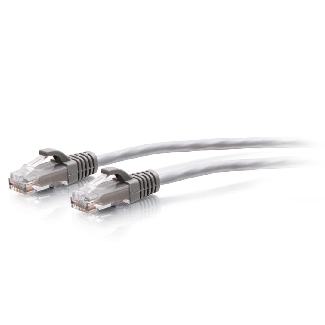 C2G 20ft (6.1m) Cat6a Snagless Unshielded (UTP) Slim Ethernet Patch Cable Grey C2G30123 - Image 1