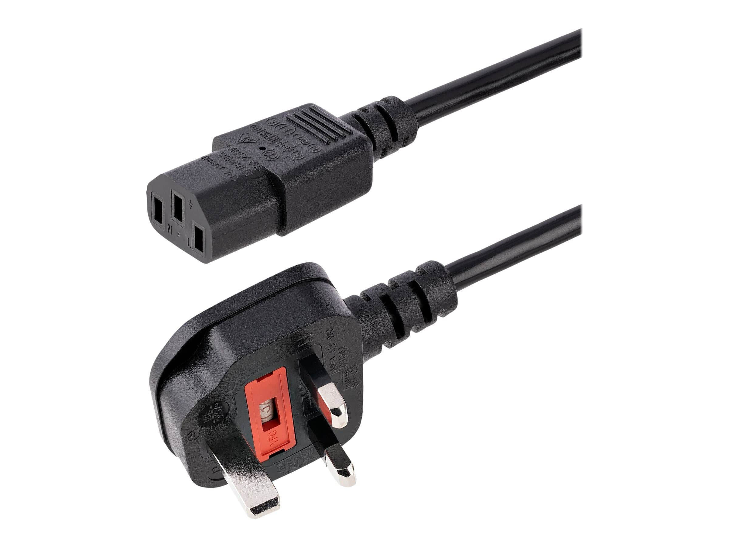 StarTech BS13U-1M UK Power Cable 1m BS 1363 to IEC C13 10A 250V Black
