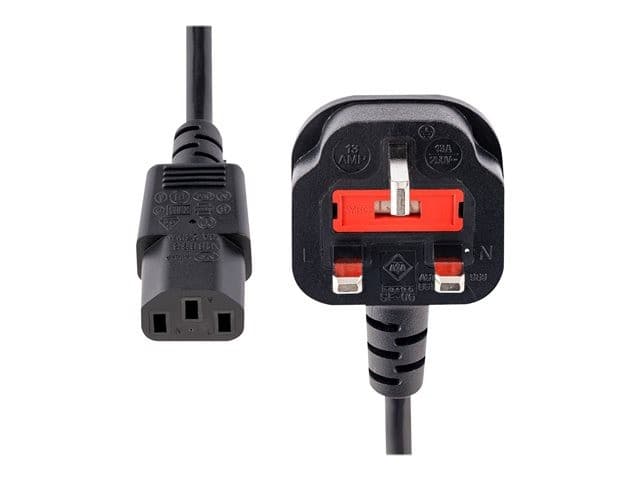 StarTech BS13U-1M UK Power Cable 1m BS 1363 to IEC C13 10A 250V Black - Image 2