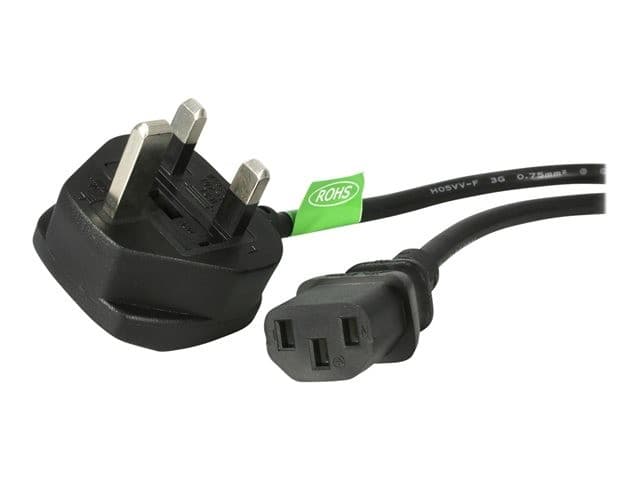 StarTech BS13U-1M UK Power Cable 1m BS 1363 to IEC C13 10A 250V Black - Image 3