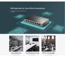 TP-Link TL-SG108PE 8-Port Gigabit Easy Smart Network Switch with 4-Port PoE+ - Gun Metal Grey thumbnail 5