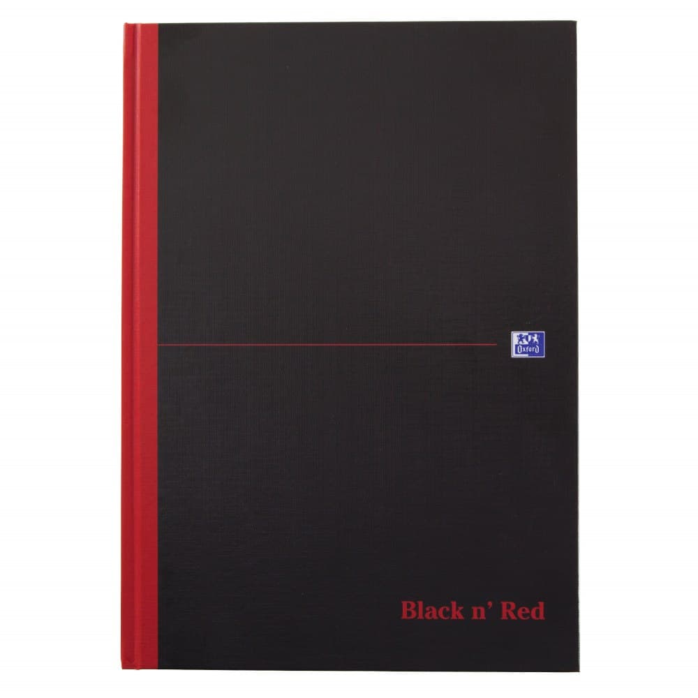 Black n` Red Casebound Smart Ruled Hardback Notebook A4