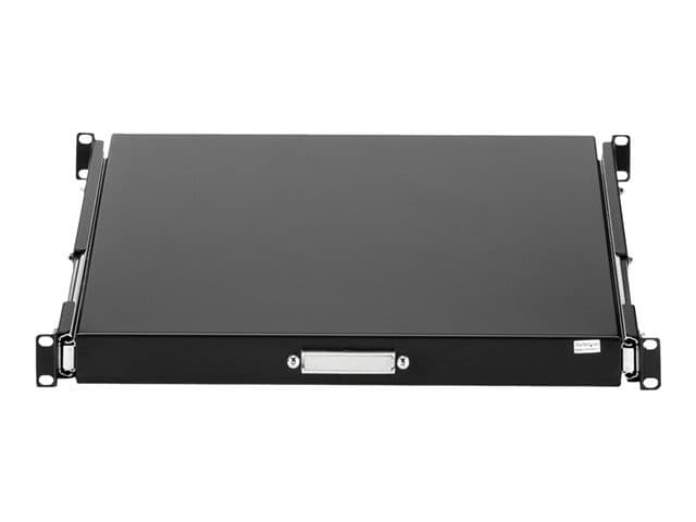 StarTech.com SLIDESHELFD 1U Sliding Server Rack Mount Keyboard Shelf Tray - 22in Deep, 55lbs Pull-Out Drawer for 19in Racks - Black - Image 2
