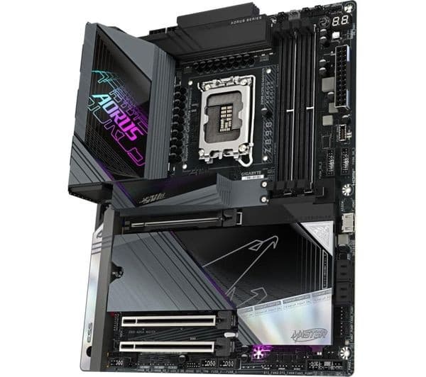 GIGABYTE Z890 AORUS MASTER Motherboard - Supports Intel Core Ultra (Series 2) CPUs, LGA1851 ATX, 18+1+2 phases VRM, up to 9500MHz DDR5 (OC), 5x M.2 with PCIe 5.0, Wi-Fi 7, 10GbE LAN, Thunderbolt 4