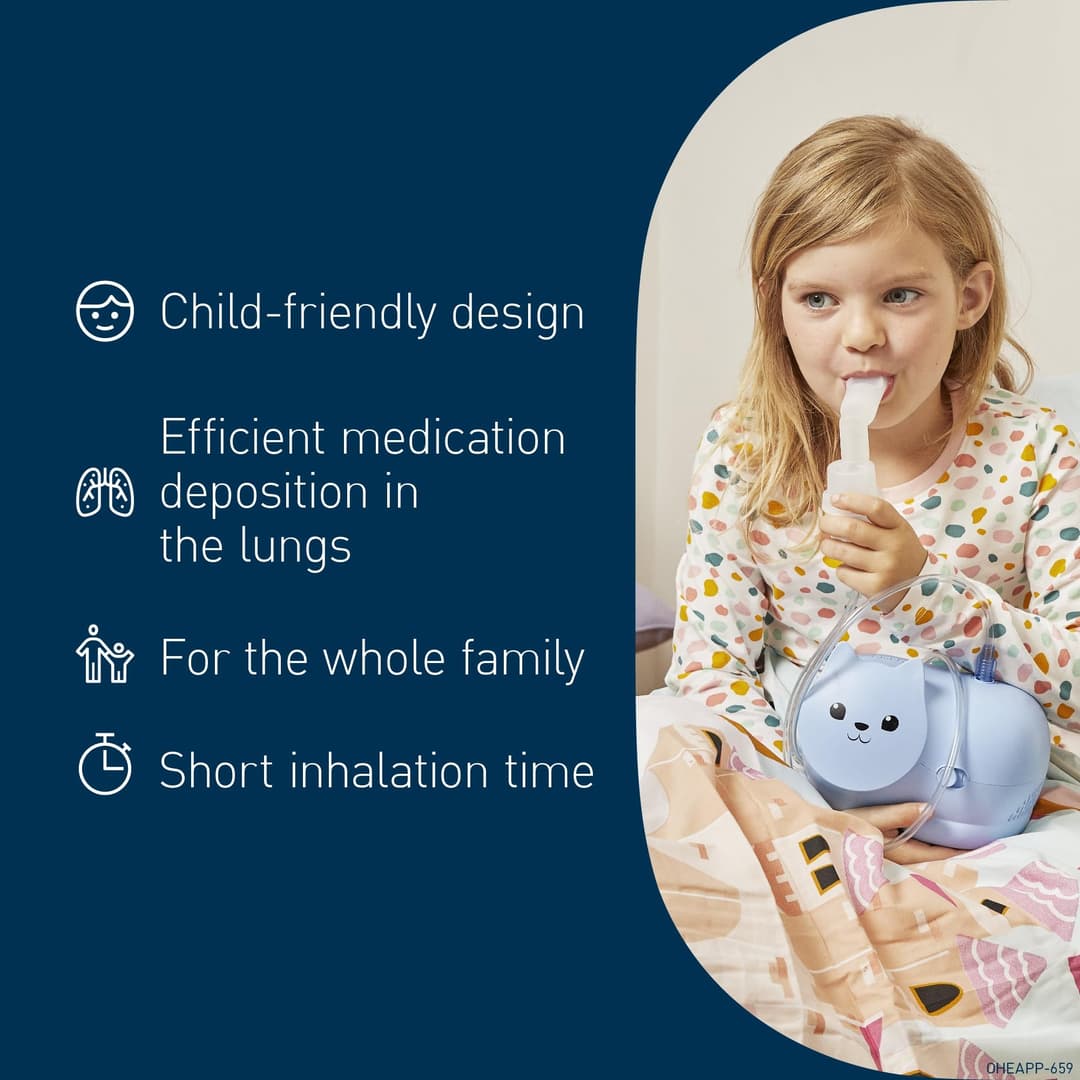 Omron Nami Cat NE-C303K-KDUK Children's Compressor Nebuliser - Light Blue - Image 5
