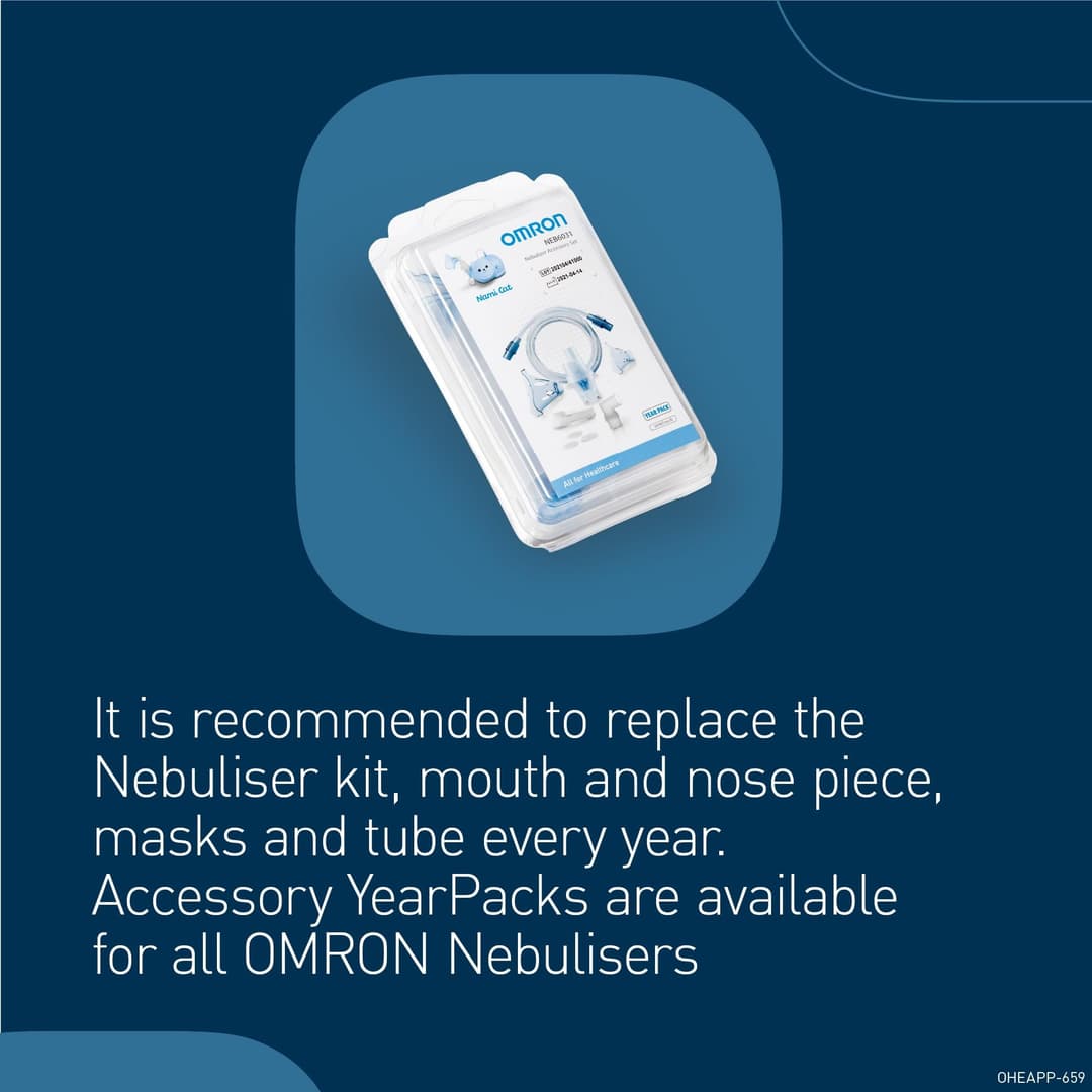 Omron Nami Cat NE-C303K-KDUK Children's Compressor Nebuliser - Light Blue - Image 7