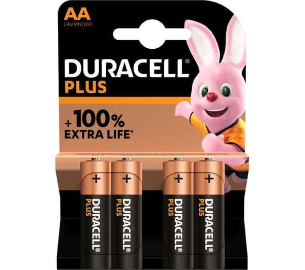 DURACELL Plus AA Alkaline Batteries - Pack of 4 - Image 1