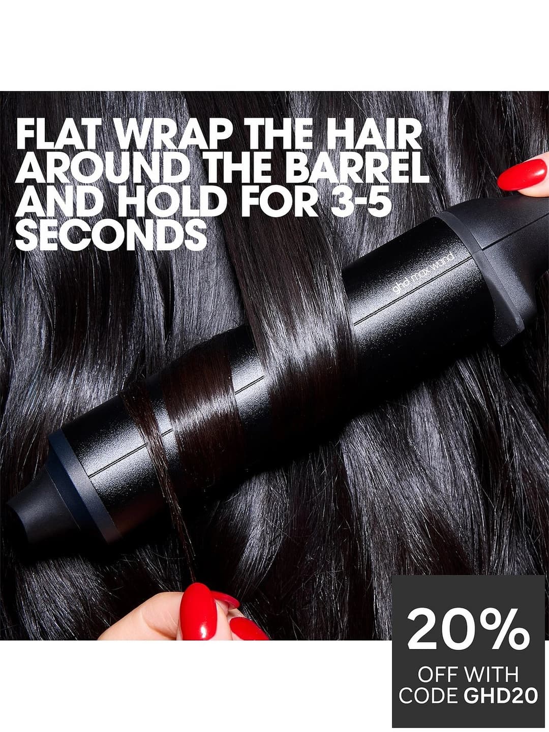ghd Chronos Curve Max Wand 38mm Hair Curler Curl-Responsive Technology 185°C 2.7m Cable - Black - Image 4