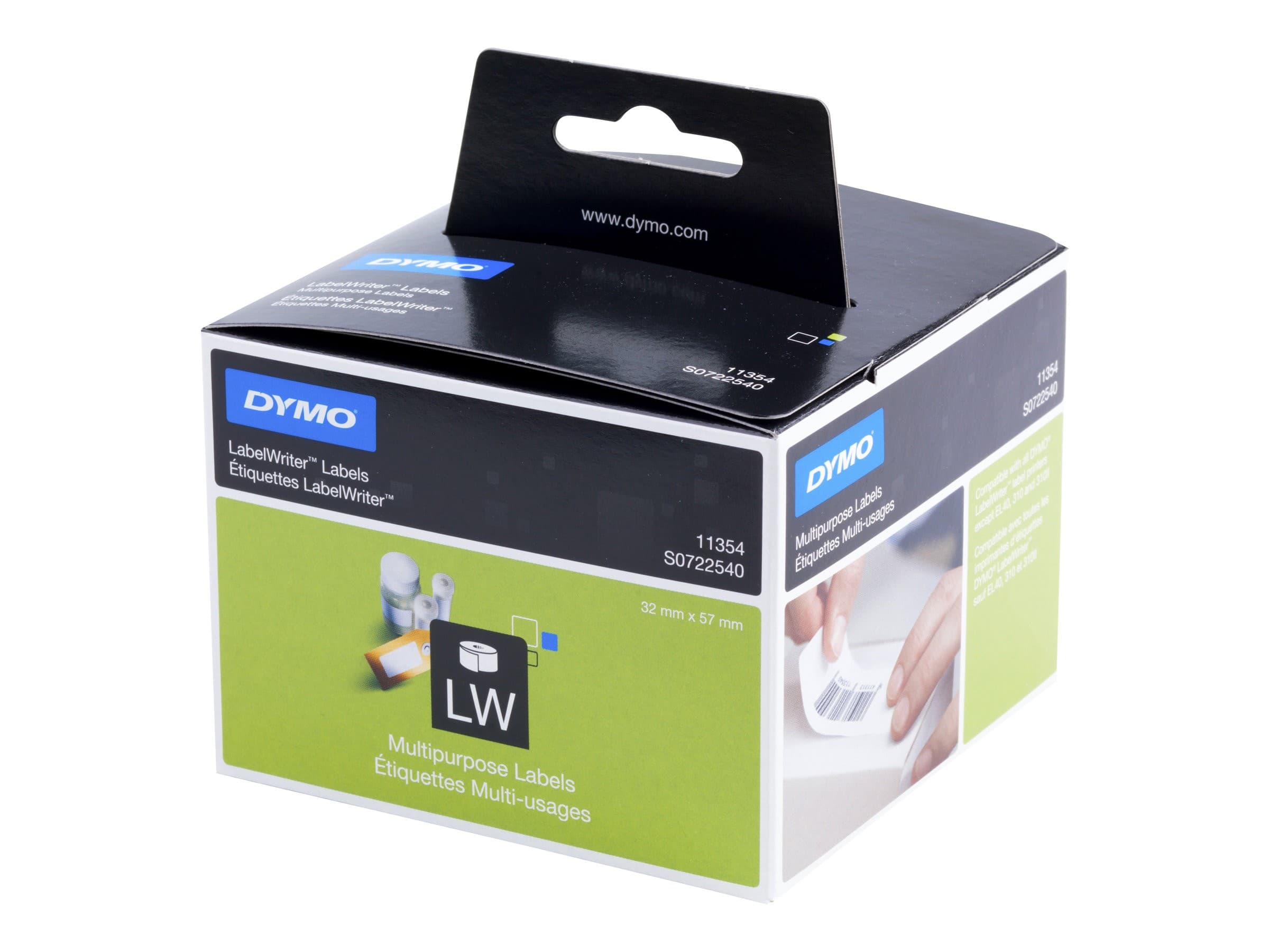 DYMO LabelWriter 11354 Multi-Purpose Labels White 57 x 32 mm - Roll of 1000 (S0722540)