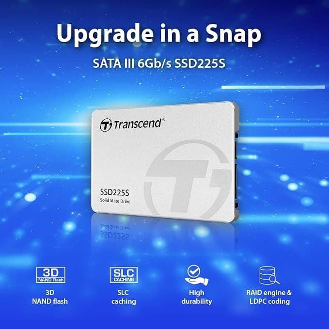 Transcend SSD225S 1TB 2.5 Inch SATA III Internal SSD 6Gb/s 3D NAND TS1TSSD225S - Image 2