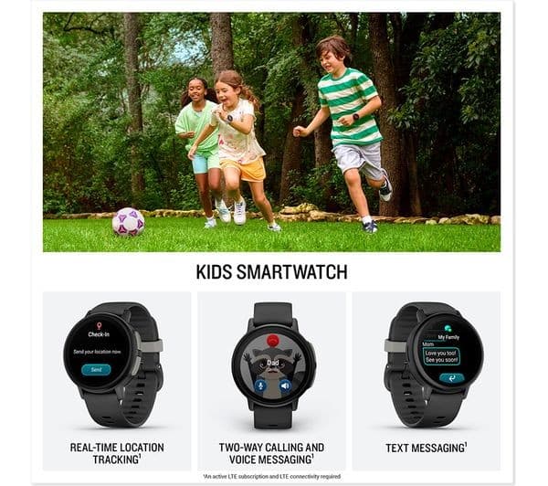 Garmin Bounce 2 43mm Kids Smart Watch GPS LTE Calling Messaging AMOLED 4GB 5 ATM - Slate Grey - Image 2