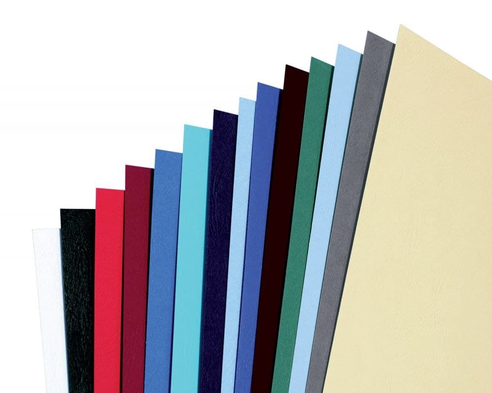 GBC 46700E LeatherGrain A4 Binding Covers Black pack of 50