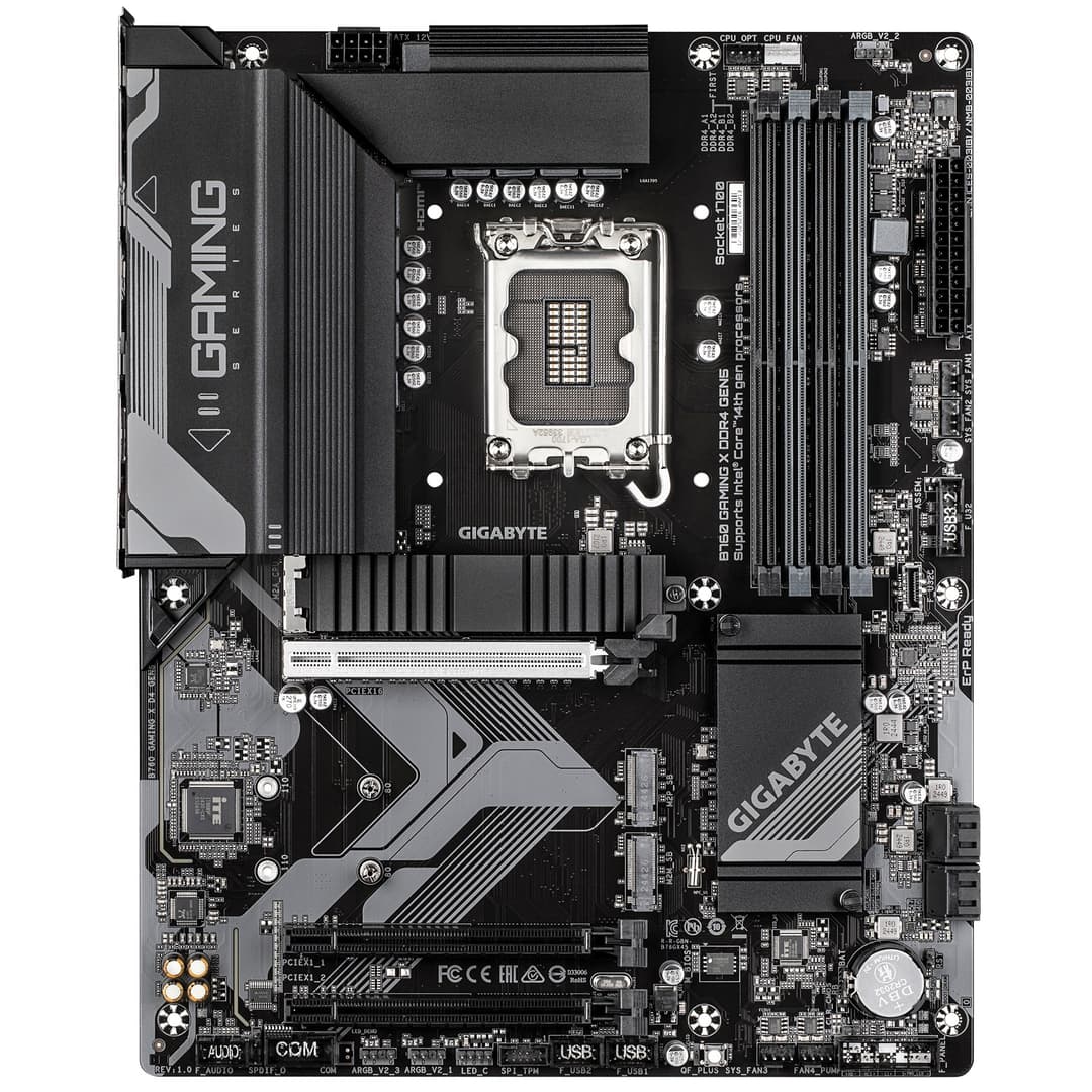 GIGABYTE B760 GAMING X DDR4 GEN5 ATX Motherboard - Intel LGA1700 Socket, Intel B760 Chipset, Supports 14th Gen. Intel Core CPUs, 8+1+1 phases VRM, up to 5333MHz DDR4 (OC), PCIe 5.0 x16, 3xPCIe 4.0 M.2, 2.5GbE LAN, USB 3.2 Gen 2 - Image 2