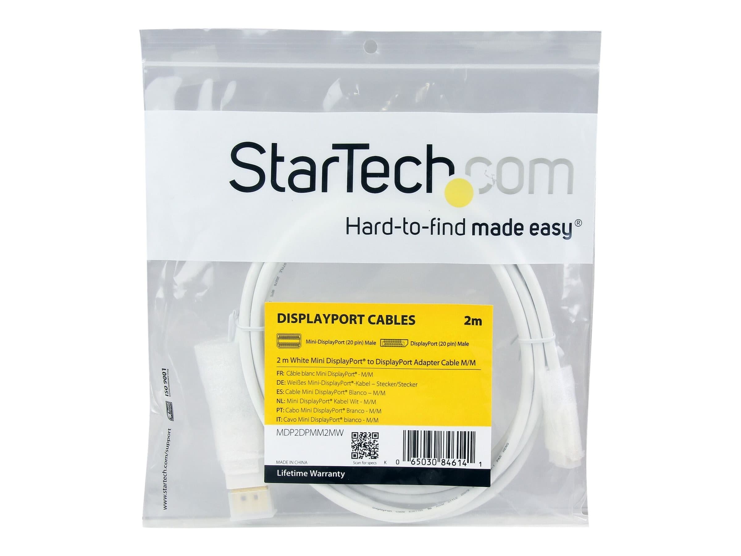 StarTech Mini DisplayPort to DisplayPort Cable M/M - 2m - White
